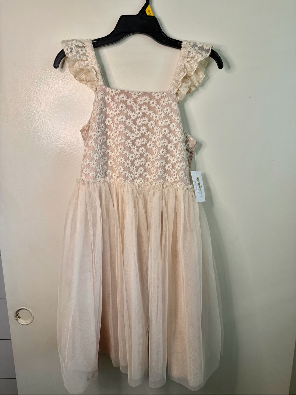 Kensie Girl Antique Pink Embroidered Tulle Dress Size 16 NWT